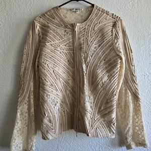 Chic Cream Lace Women's Blazer